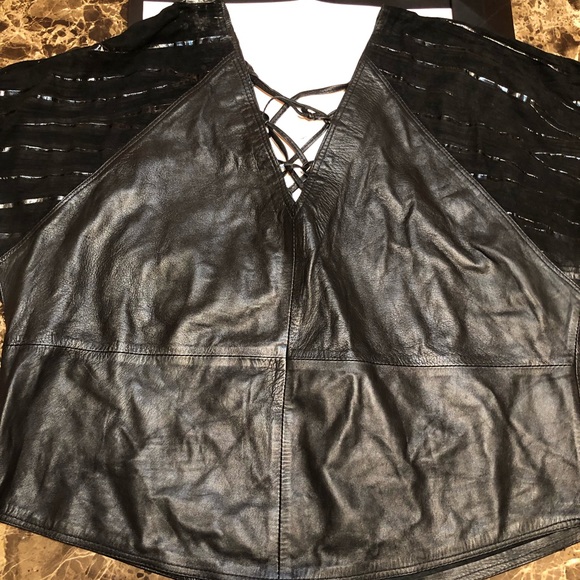 Women Genuine leather and suede top - Picture 3 of 4
